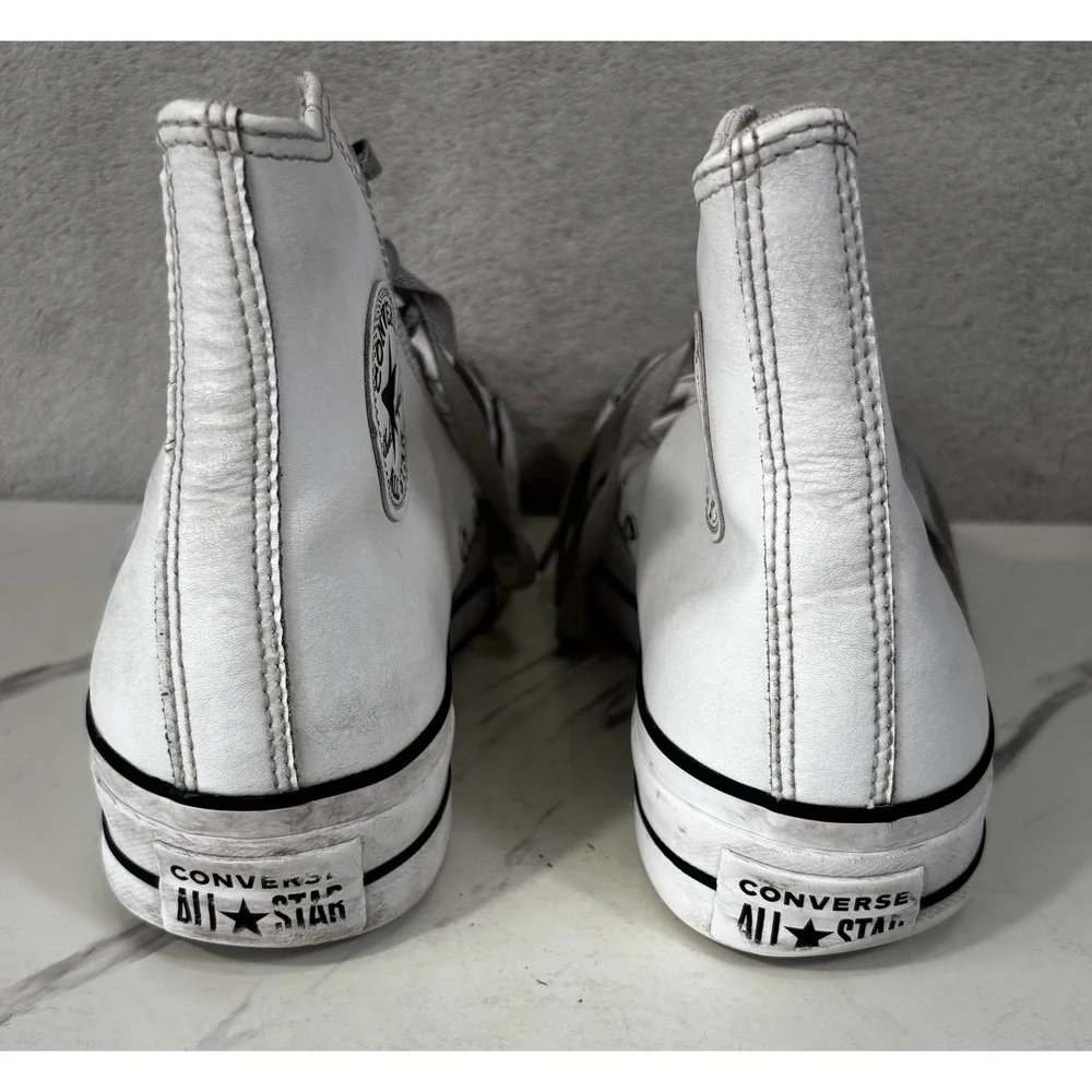 Converse Chuck Taylor All Star Lift Hi Women 8.5 White Fair Leather Platform